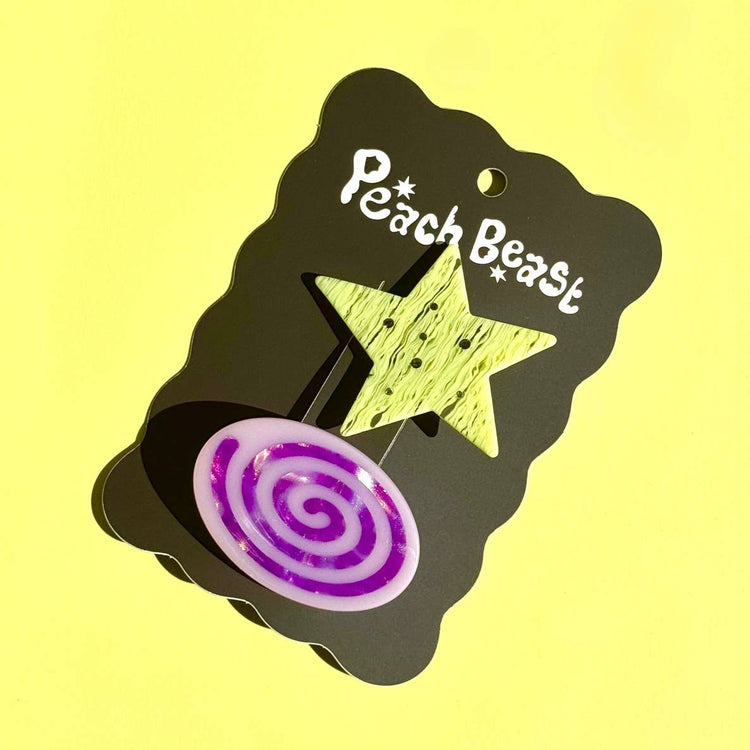 Swirl + Star Hair Clip Set