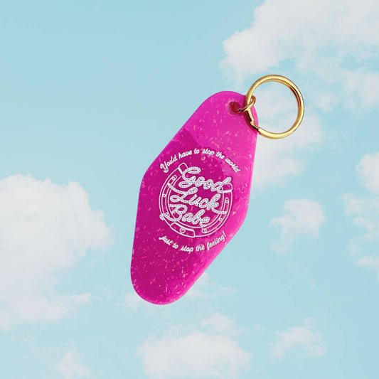 Good Luck Babe Motel Tag Keychain