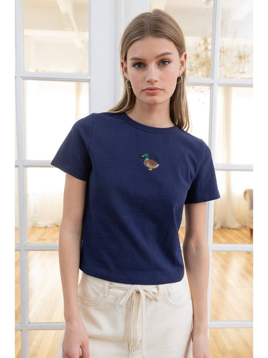 Mini Duck Embroidered Tee