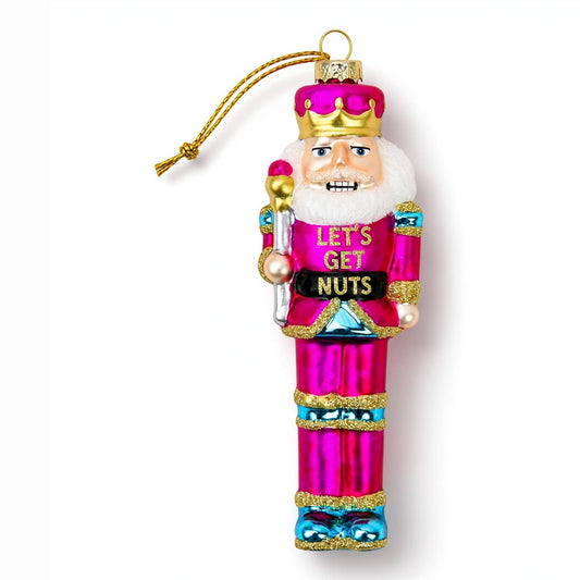 Let's Get Nuts Nutcracker Glass Ornament