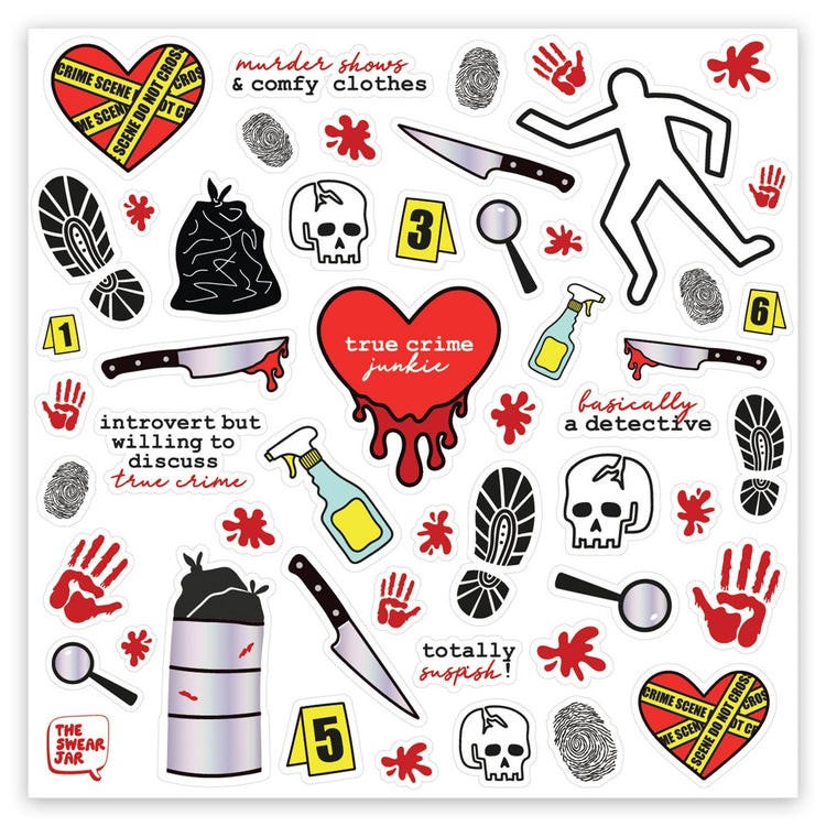 True Crime Junkie Sticker Sheet