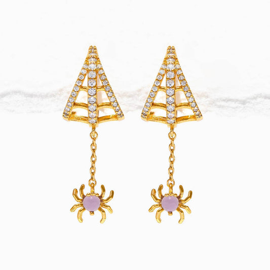 Web of Lies Dangle Hoops