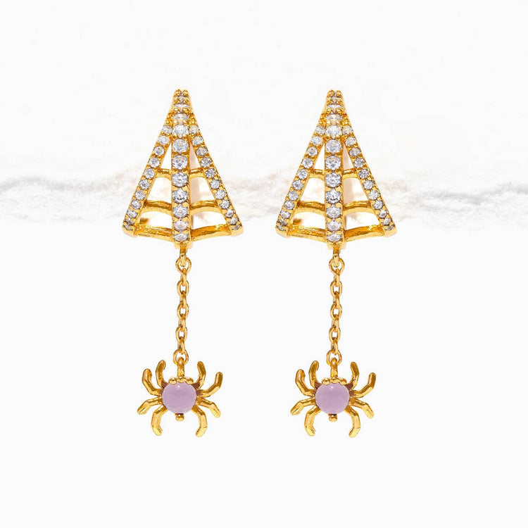 Web of Lies Dangle Hoops