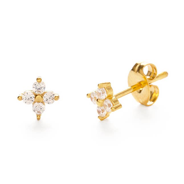 Crystal Flower Stud Earrings