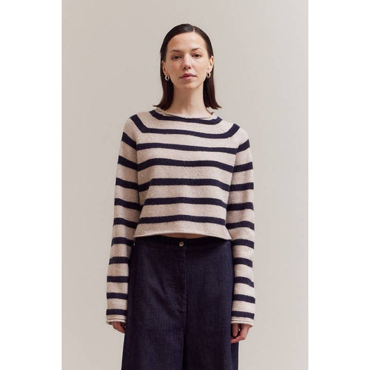 Striped Mock Neck Sweater