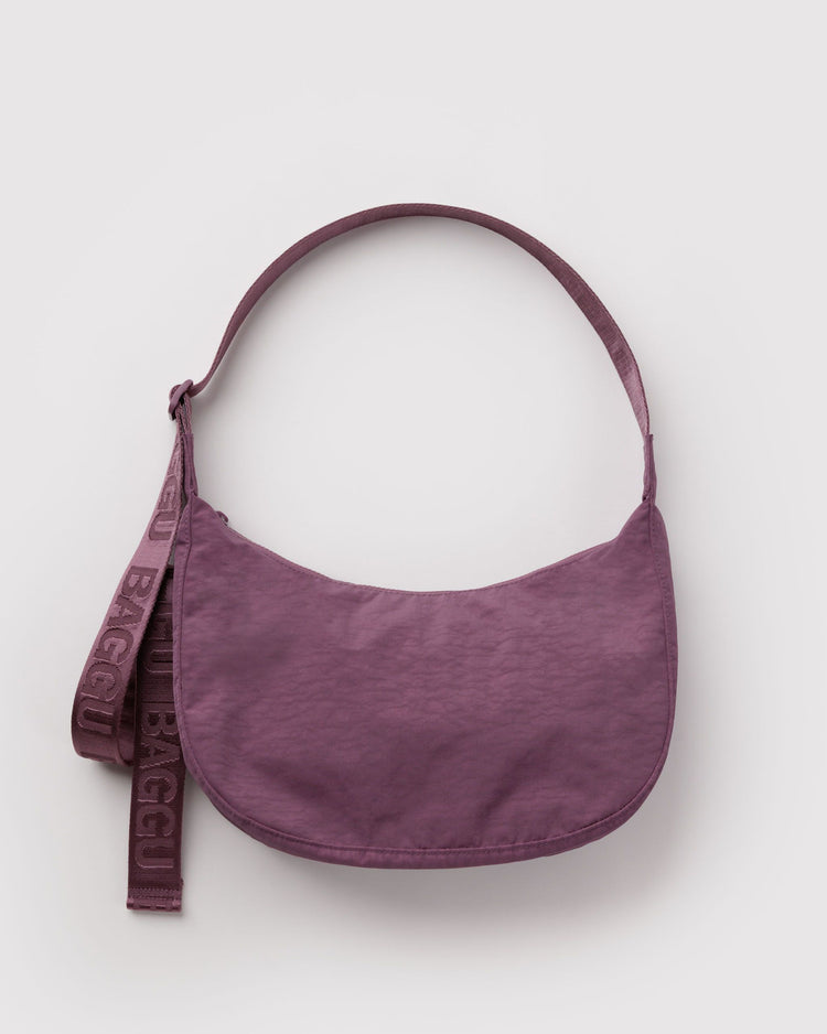 Baggu Medium Nylon Crescent Bag in Wild Plum