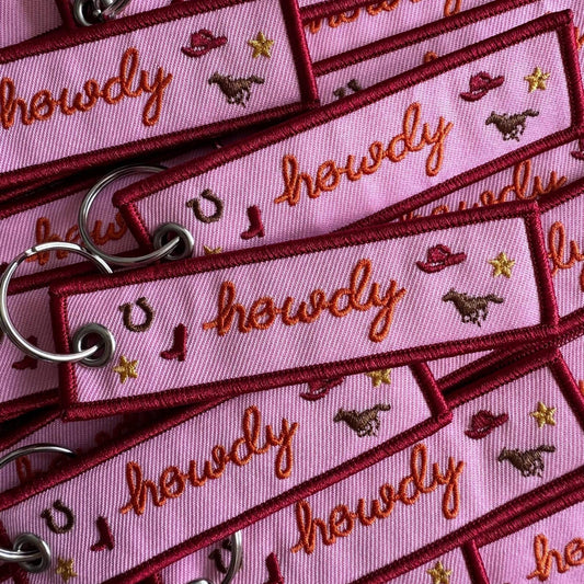 Howdy Icon Embroidered Keychain