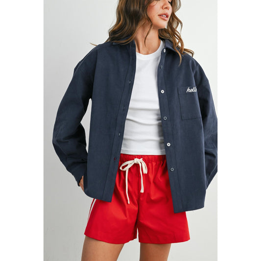 Button-Up Long Sleeve Casual Jacket