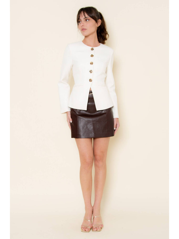 Minimalist Crew Neck Blazer