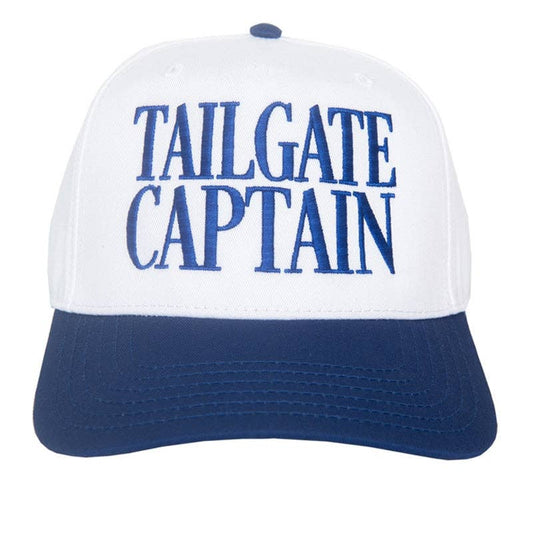 Tailgate Captain Embroidered Hat in Blue/White