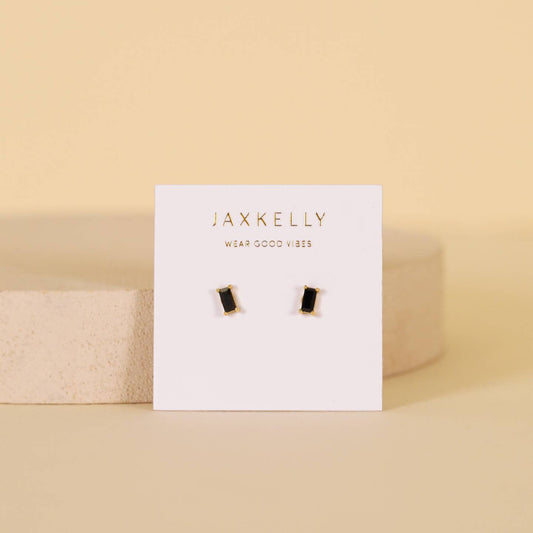 JaxKelly Black Baguette Earrings