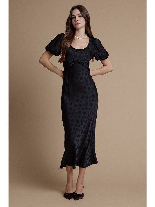 Ruffle Trim Polka Dot Dress
