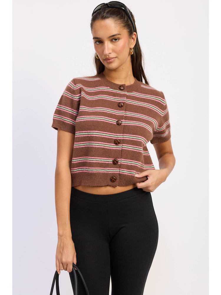 Button Up Short Sleeve Cardigan