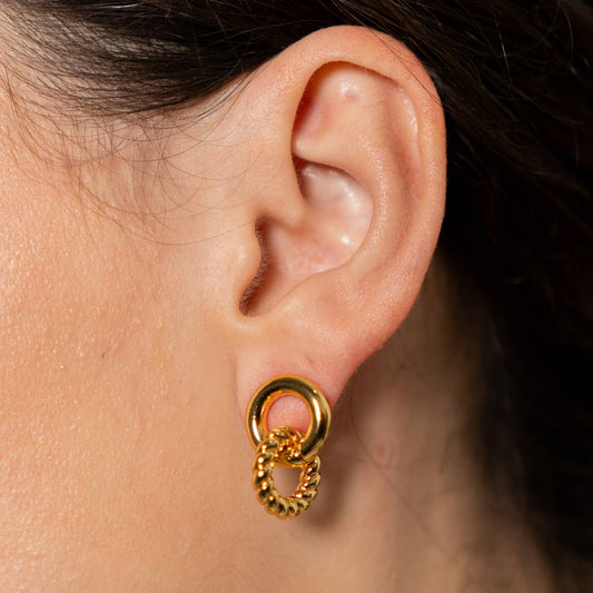 18K Gold Smooth and Twist Studs