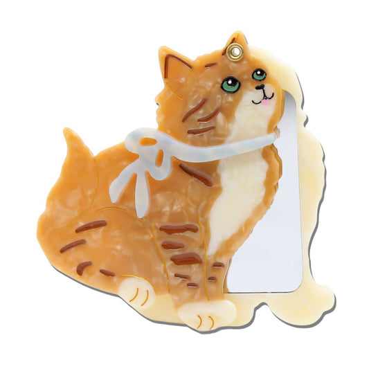 Hand-Painted Vintage Kitten Compact Mirror