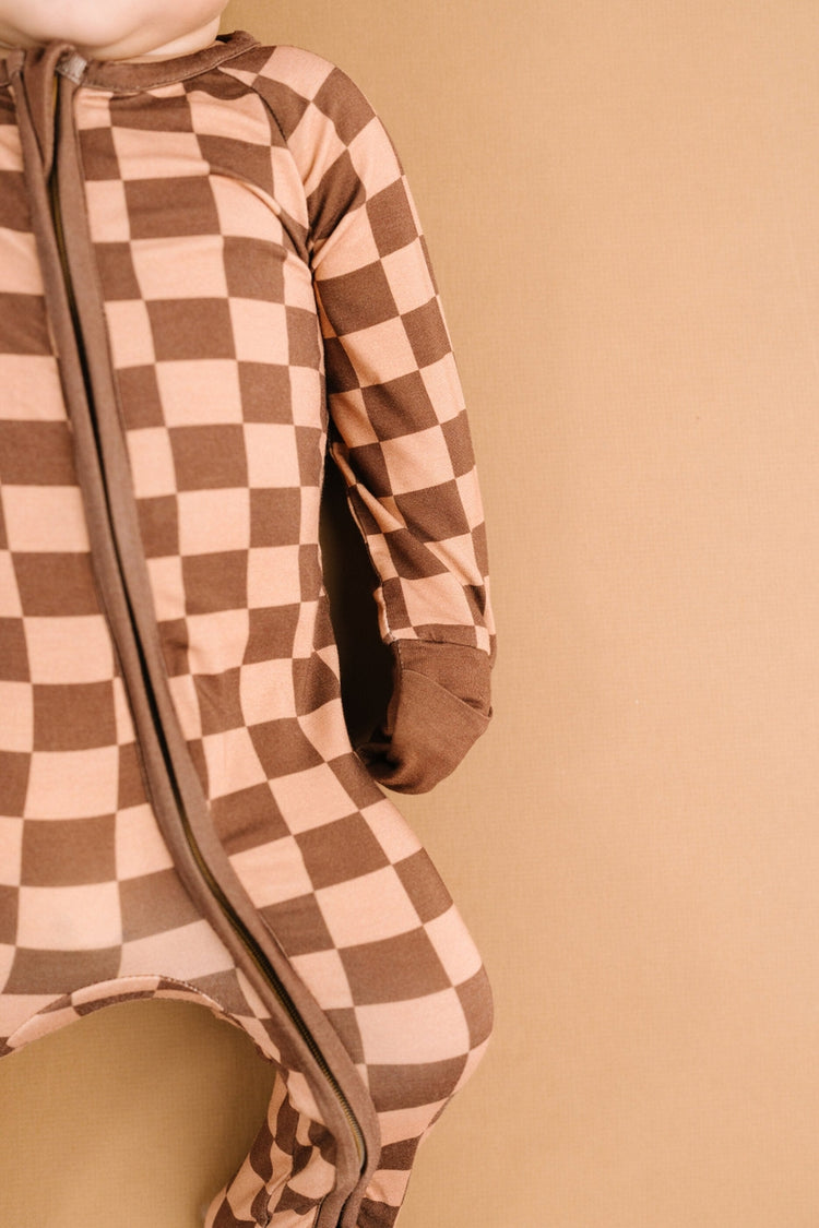 Espresso Checkered Bamboo Sleeper