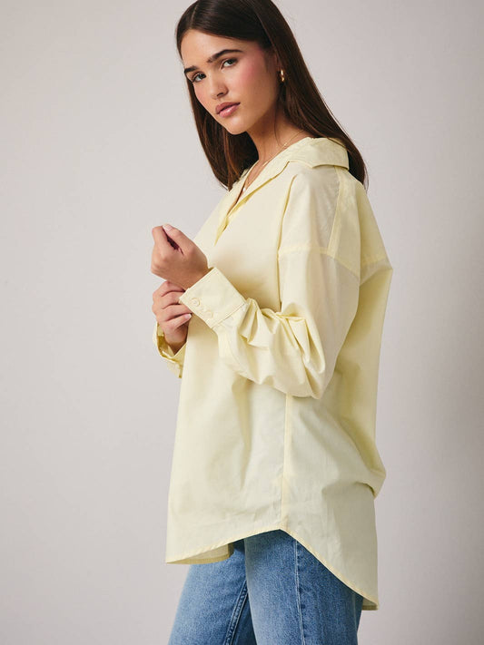 Long Sleeve Overfit Shirt in Butter Yellow