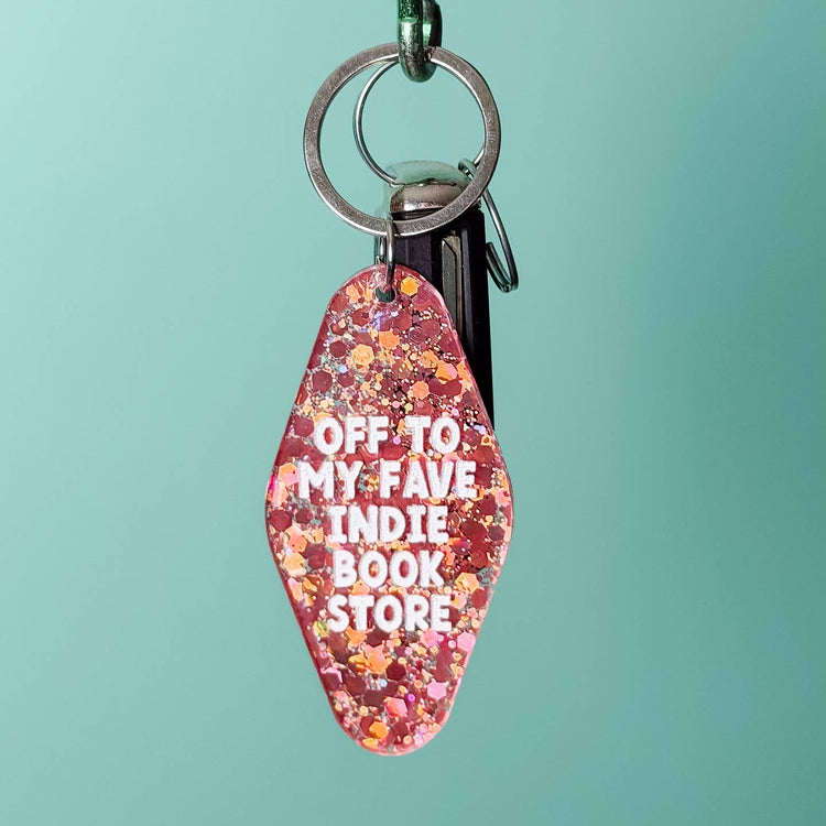 Off To My Fave Indie Book Store Keychain