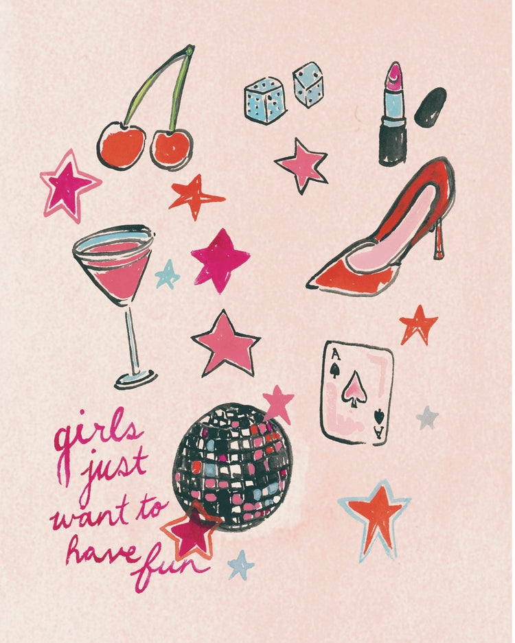 Girls Just Want To Have Fun Icons Fine Art Print
