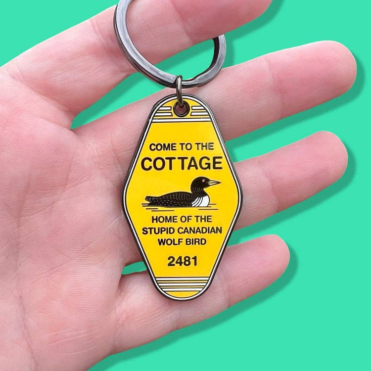 Heated Rivalry “Come To the Cottage” Enamel Keychain