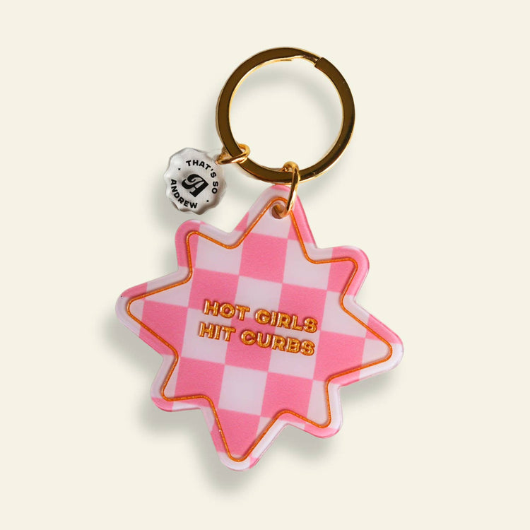 Hot Girls Hit Curbs Keychain