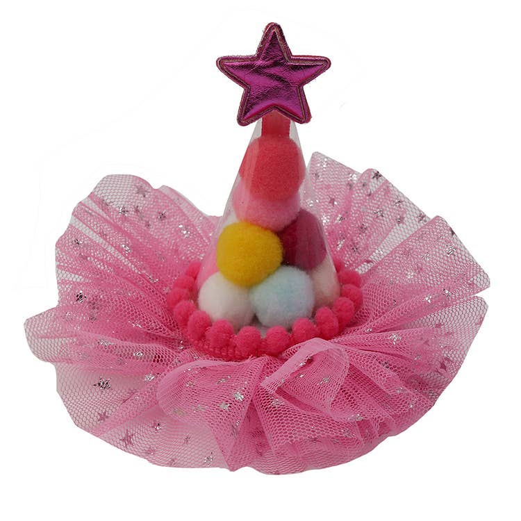 Pom Pom Star Party Hat Hair Clip
