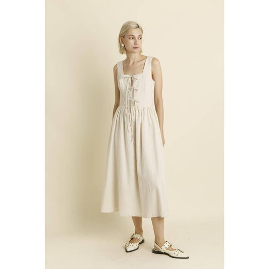 Linen Dress with Ties