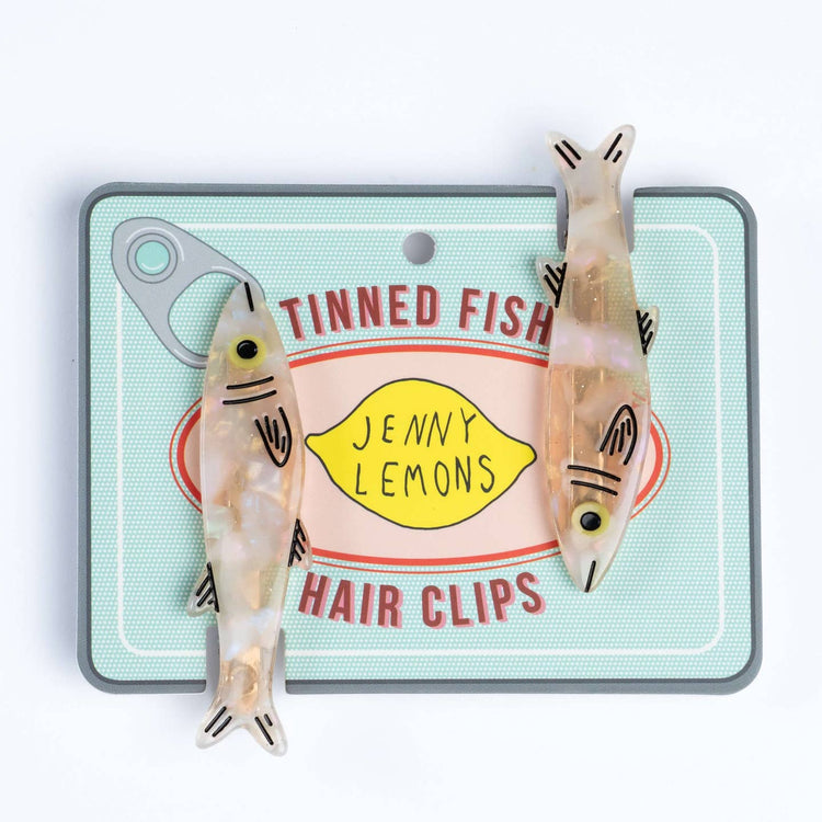 Gold Sardine Alligator Hair Clip Set