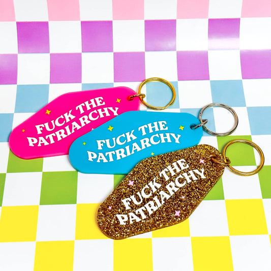 F*ck the Patriarchy Keychain BLUE