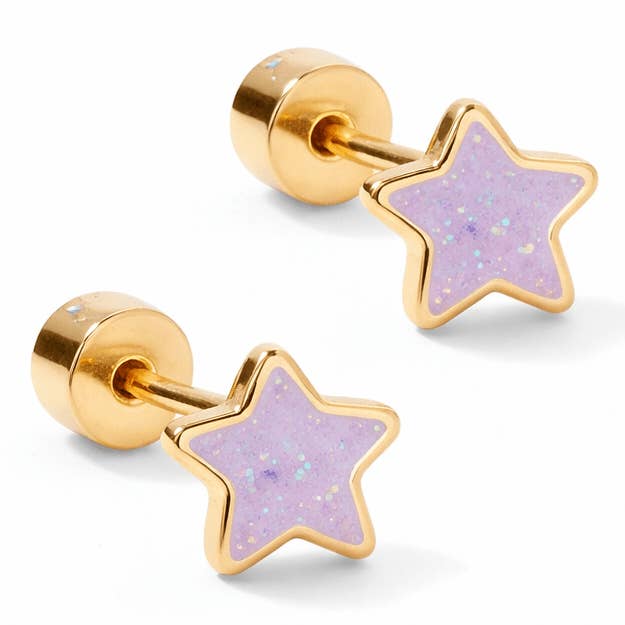 Nora Purple Star Screwback Stud Earring