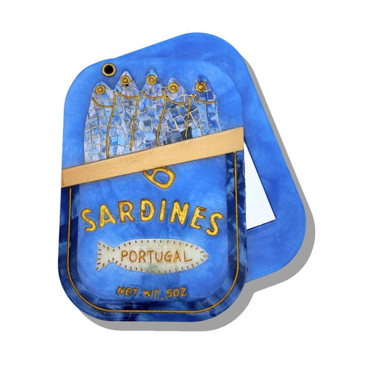 Hand-Painted Sardines Compact Mirror