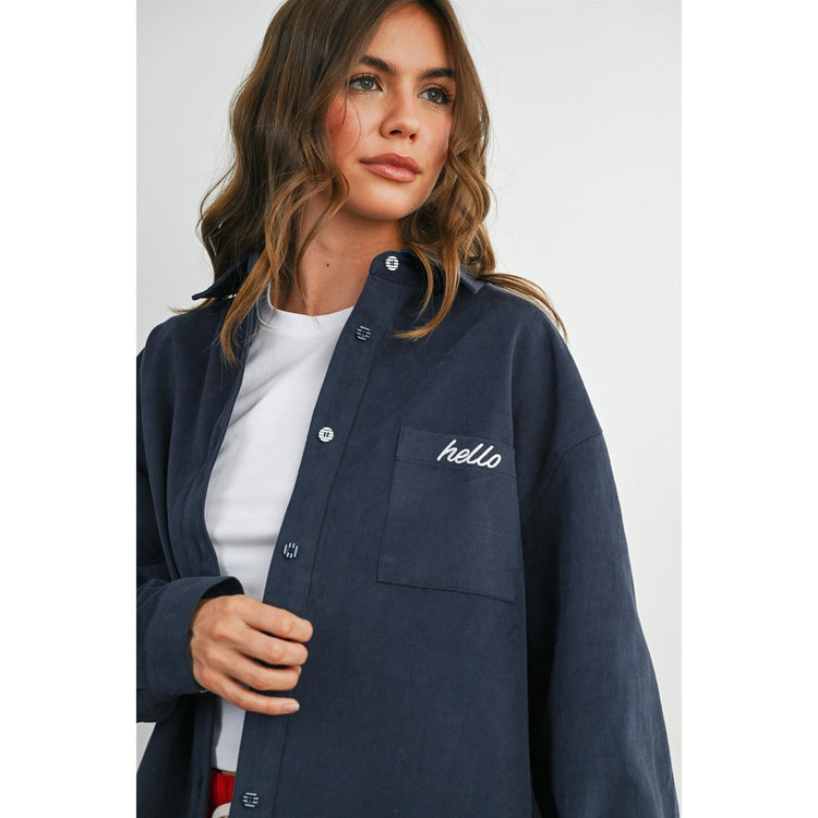 Button-Up Long Sleeve Casual Jacket