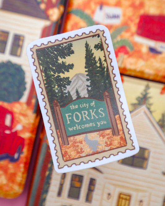 Welcome to Forks Stamp Sticker