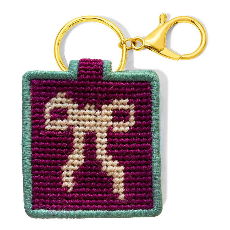 Bow Needlepoint Keychain