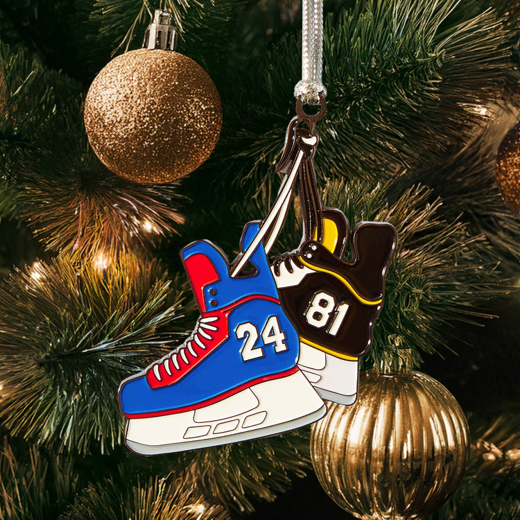 Heated Rivalry Hockey Skates Enamel Holiday Ornament