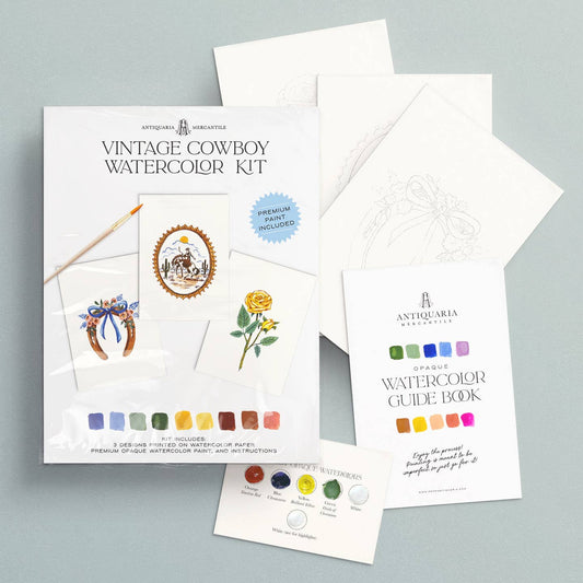 Watercolor Painting Kit: Vintage Cowboy