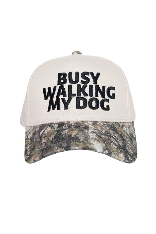 Busy Walking My Dog Embroidered Hat