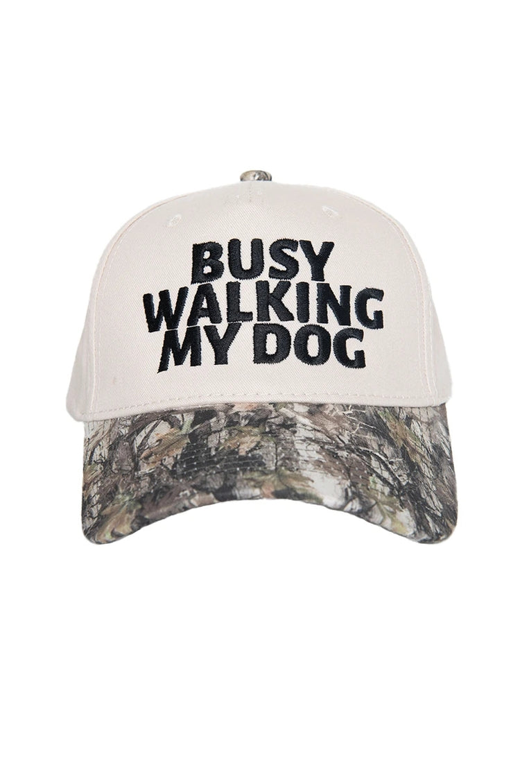 Busy Walking My Dog Embroidered Hat
