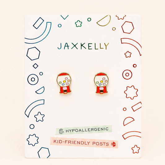 JaxKelly Gumball Enamel Flat Back Kids Earrings