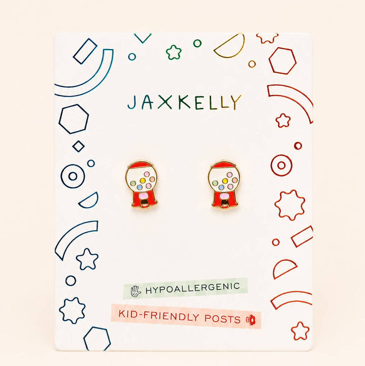 JaxKelly Gumball Enamel Flat Back Kids Earrings