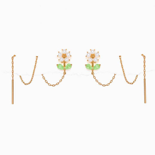 Daisy Petal Threader Earrings