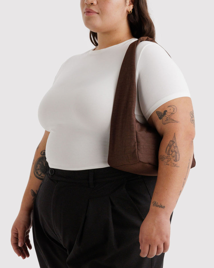 Small Nylon Meringue Bag in Coffee