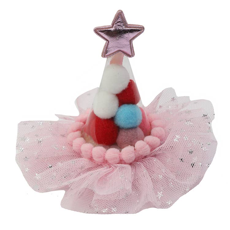 Pom Pom Star Party Hat Hair Clip