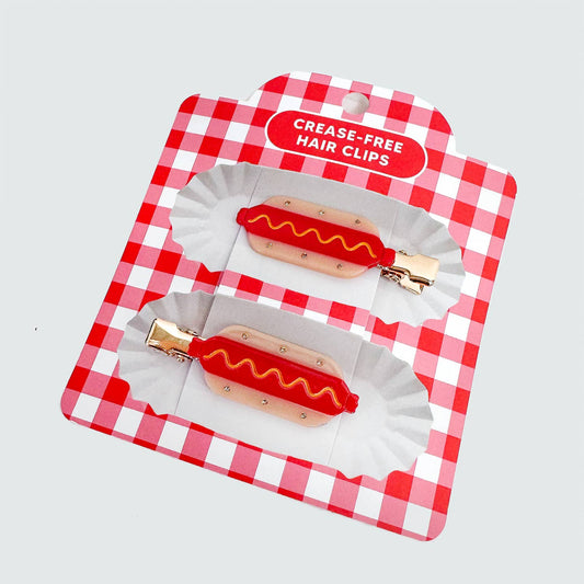 Hot Dog Hair Clips- Set of 2