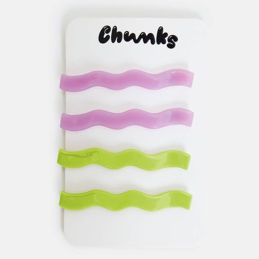 Chunks Slides in Wavy Lilac + Lime