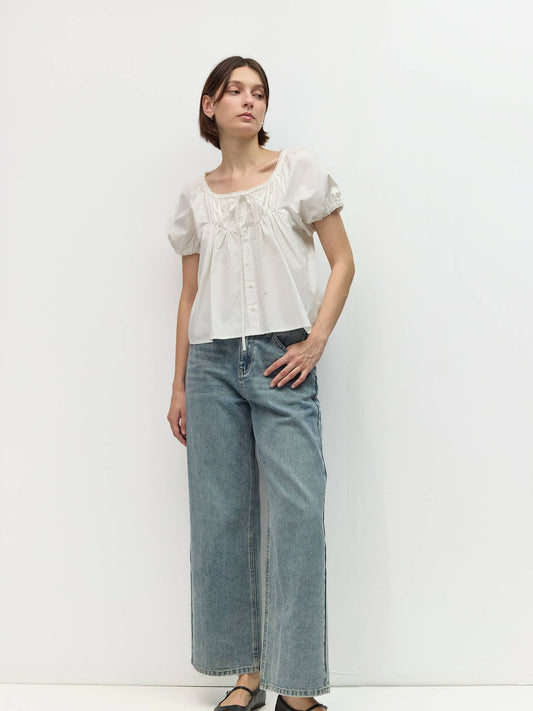Leanna Cotton Babydoll Blouse