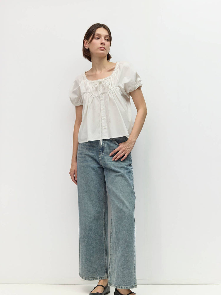 Leanna Cotton Babydoll Blouse