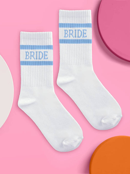 Blue Varsity Bride Socks