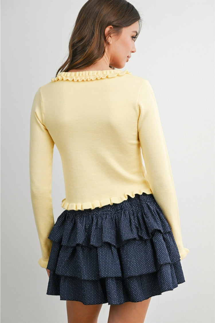 Scalloped Edge Knit Sweater