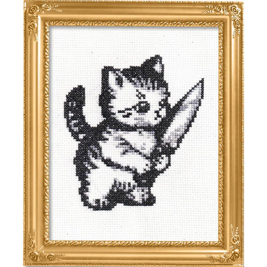 Stabby Kitty Deluxe Cross Stitch Kit